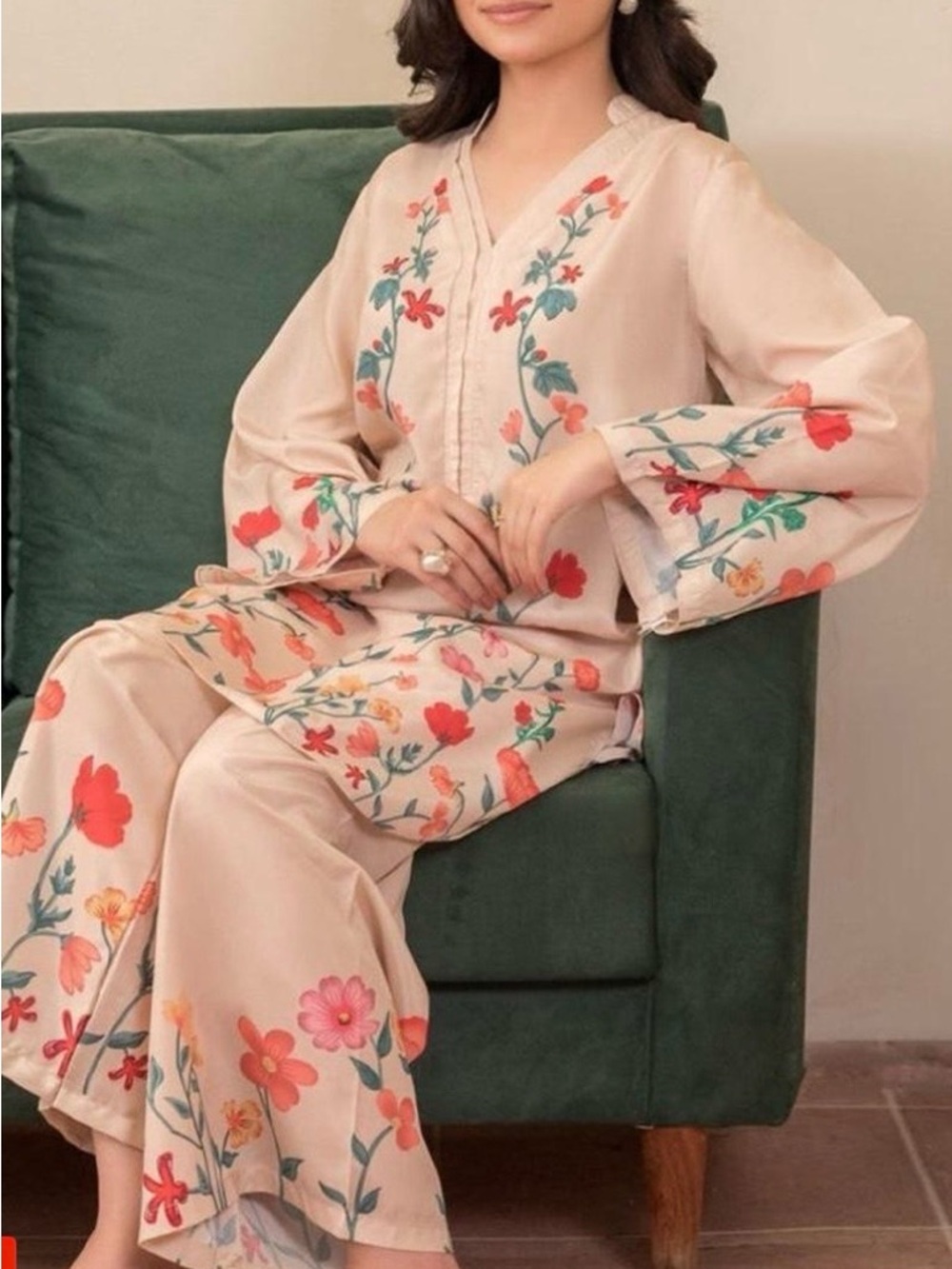 Bollywood Style Designer Pink Silk Readymade Fusion Fashion Coords Set Large siz
